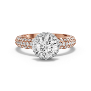 Image for Round Dual Halo Ring with Triple Row Pave band
