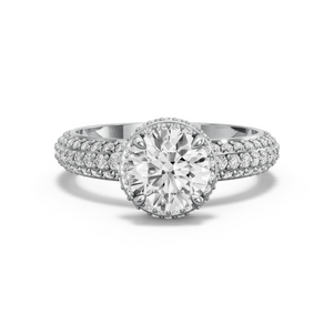 Image for Round Dual Halo Ring with Triple Row Pave band