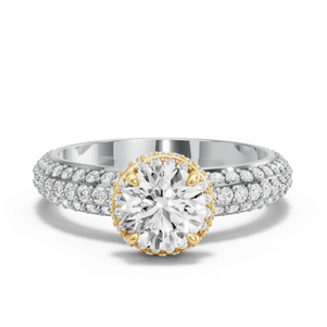 Image for Round Dual Halo Ring with Triple Row Pave band