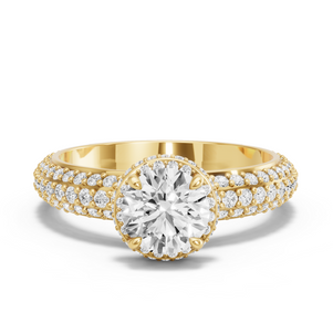 Image for Round Dual Halo Ring with Triple Row Pave band