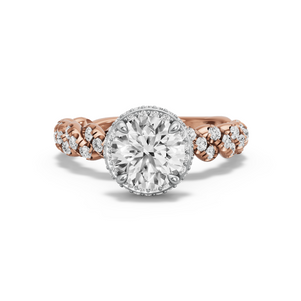 Image for Round Dual Halo Ring with Twist Pave band