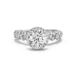 Image for Round Dual Halo Ring with Twist Pave band