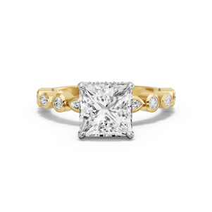 Image for Princess Dual Halo Ring with Alternating Marquise band