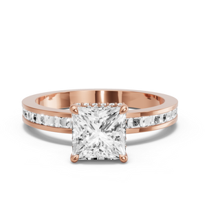 Image for Princess Dual Halo Ring with Channel band