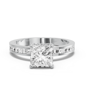 Image for Princess Dual Halo Ring with Channel band
