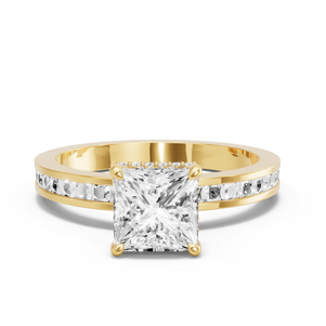 Image for Princess Dual Halo Ring with Channel band