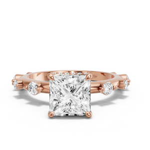 Image for Princess Dual Halo Ring with Floating Station band