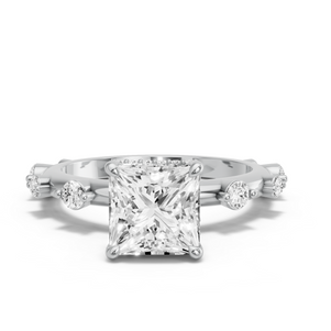 Image for Princess Dual Halo Ring with Floating Station band