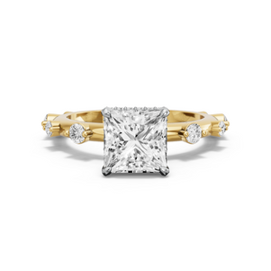 Image for Princess Dual Halo Ring with Floating Station band