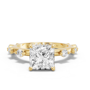 Image for Princess Dual Halo Ring with Floating Station band