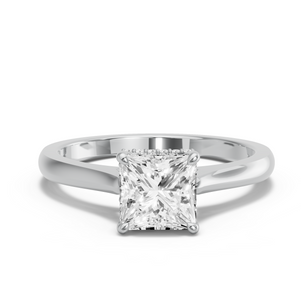 Image for Princess Dual Halo Ring with Knife Edge Cathedral band
