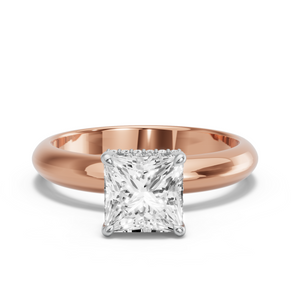 Image for Princess Dual Halo Ring with Knife Edge Solitaire band