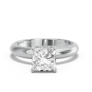 Image for Princess Dual Halo Ring with Knife Edge Solitaire band
