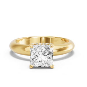 Image for Princess Dual Halo Ring with Knife Edge Solitaire band