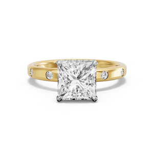 Image for Princess Dual Halo Ring with Sleek Accent band