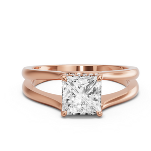 Image for Princess Dual Halo Ring with Split Ring Solitaire band