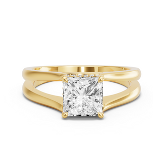 Image for Princess Dual Halo Ring with Split Ring Solitaire band