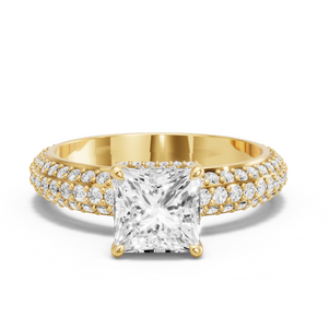Image for Princess Dual Halo Ring with Triple Row Pave band
