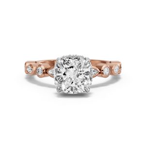 Image for Cushion Dual Halo Ring with Alternating Marquise band