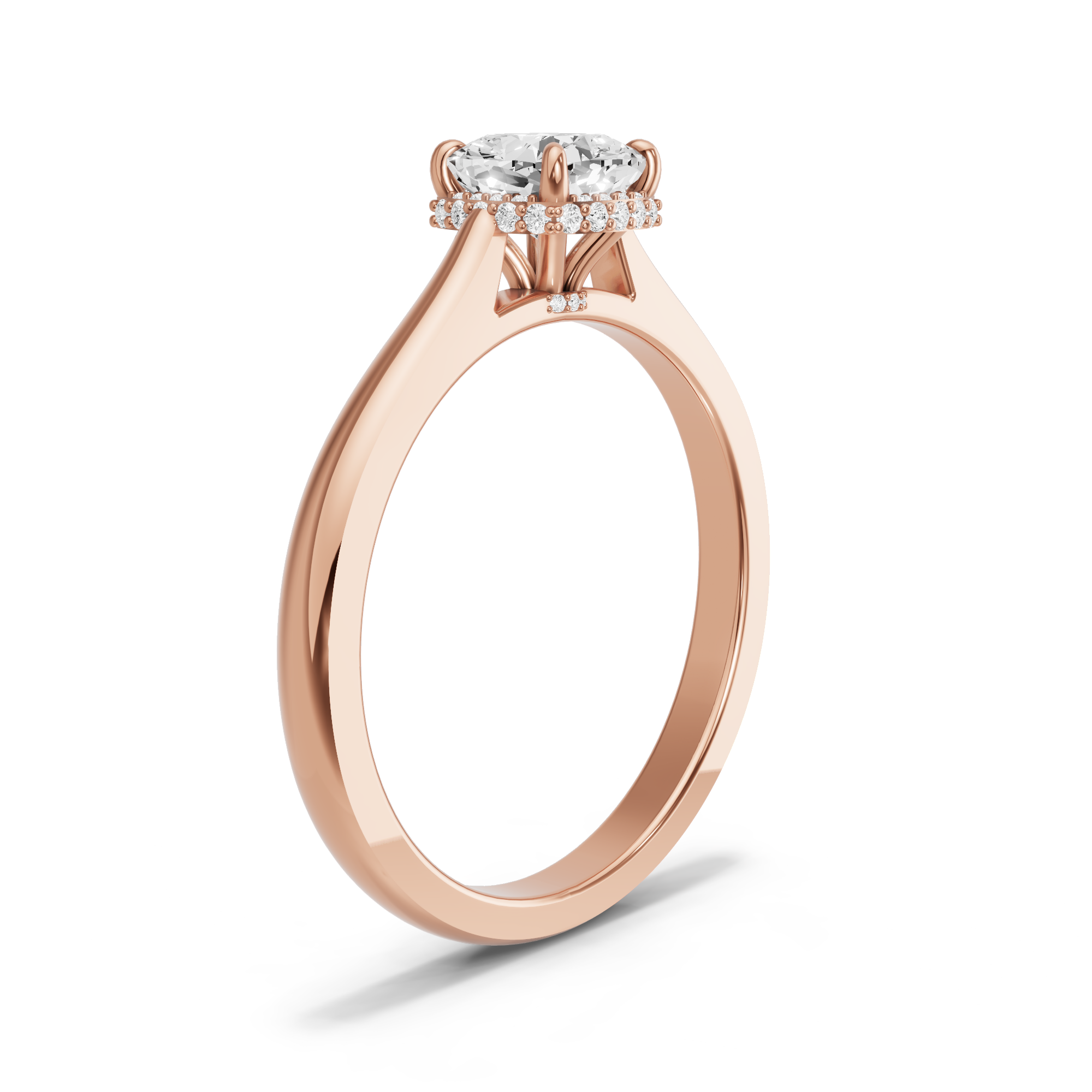 Image for Square Cushion Dual Halo Ring with Knife Edge Cathedral band