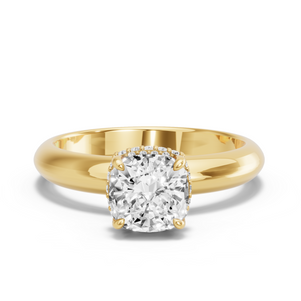 Image for Cushion Dual Halo Ring with Knife Edge Solitaire band