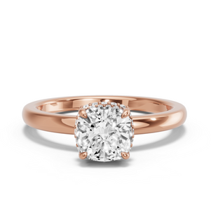 Image for Square Cushion Dual Halo Ring with Solitaire band