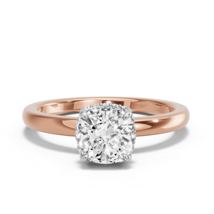 Image for Square Cushion Dual Halo Ring with Solitaire band