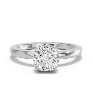 Image for Square Cushion Dual Halo Ring with Solitaire band