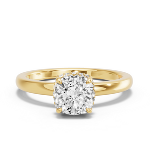 Image for Square Cushion Dual Halo Ring with Solitaire band