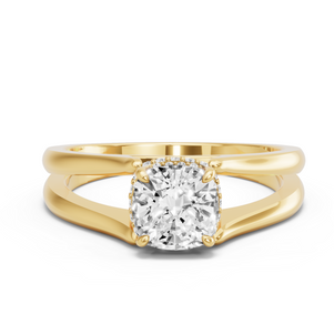 Image for Cushion Dual Halo Ring with Split Ring Solitaire band