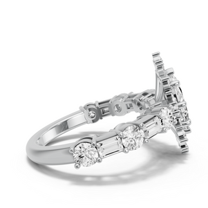 Image for Marquise Fancy Halo Ring with Alternating Baguette band