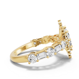 Image for Marquise Fancy Halo Ring with Alternating Baguette band