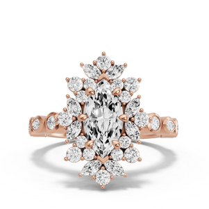 Image for Marquise Fancy Halo Ring with Alternating Marquise band
