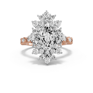 Image for Marquise Fancy Halo Ring with Alternating Marquise band