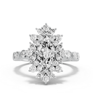 Image for Marquise Fancy Halo Ring with Alternating Marquise band