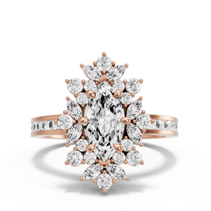 Image for Marquise Fancy Halo Ring with Channel band