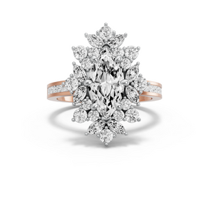 Image for Marquise Fancy Halo Ring with Channel band