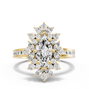 Image for Marquise Fancy Halo Ring with Channel band