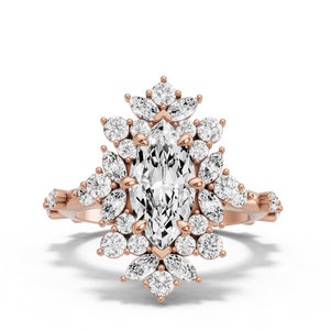 Image for Marquise Fancy Halo Ring with Floating Station band