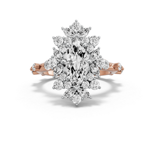 Image for Marquise Fancy Halo Ring with Floating Station band