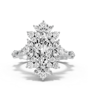 Image for Marquise Fancy Halo Ring with Floating Station band