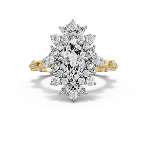 Image for Marquise Fancy Halo Ring with Floating Station band