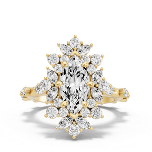 Image for Marquise Fancy Halo Ring with Floating Station band