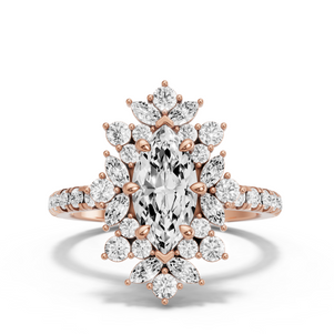 Image for Marquise Fancy Halo Ring with French Pave band