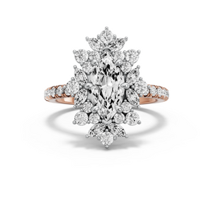 Image for Marquise Fancy Halo Ring with French Pave band