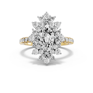 Image for Marquise Fancy Halo Ring with French Pave band
