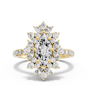Image for Marquise Fancy Halo Ring with French Pave band