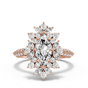 Image for Marquise Fancy Halo Ring with Knife Edge Pave band