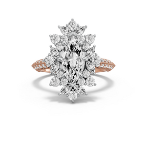 Image for Marquise Fancy Halo Ring with Knife Edge Pave band