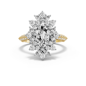 Image for Marquise Fancy Halo Ring with Knife Edge Pave band